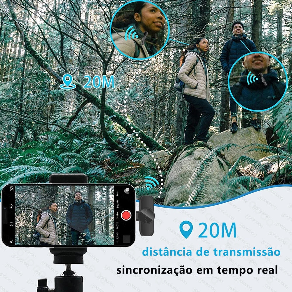 Mini Microfone Profissional de Lapela para Celulares - sem fio e portátil