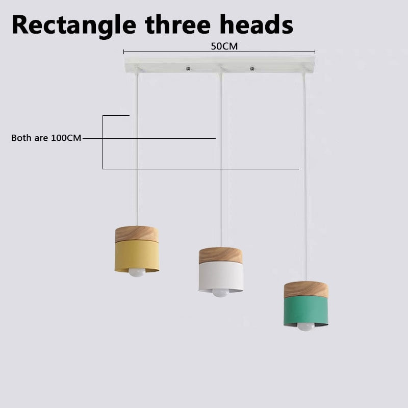 Luminária Pendente Multicolor Led E27 Estilo Nórdico