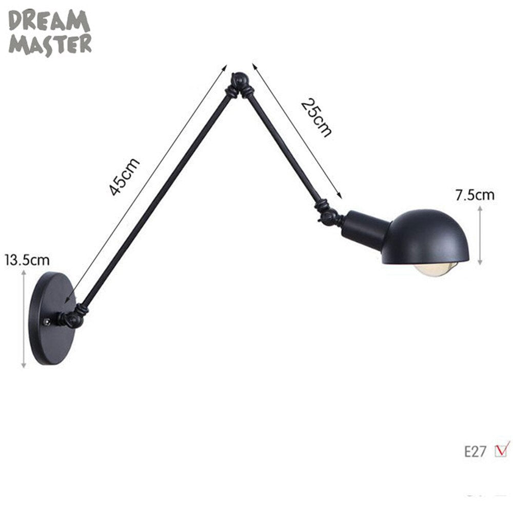 Arandela Articulada Estilo Industrial de Ferro Bivolt