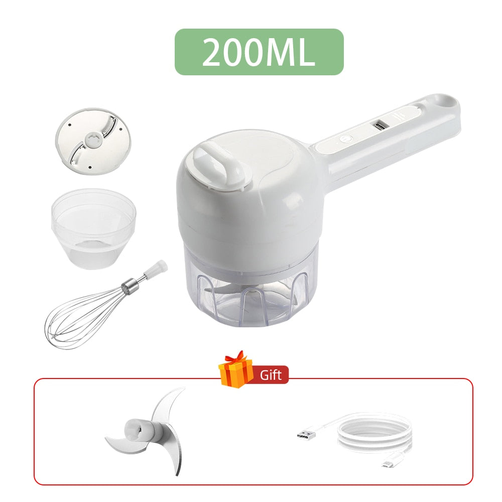 Cortador de Legumes 4 em 1 Elétrico Multifuncional Recarregável