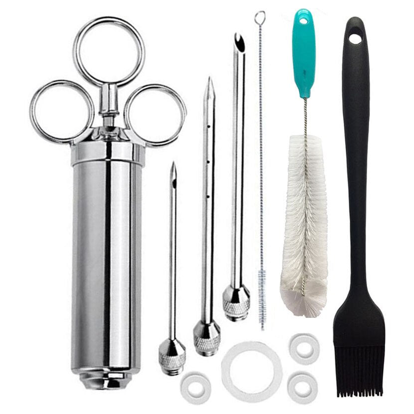Kit de Injetor de Temperos Profissional Seringa em Aço Inox