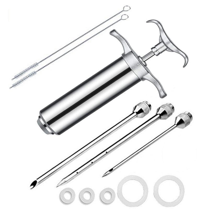Kit de Injetor de Temperos Profissional Seringa em Aço Inox