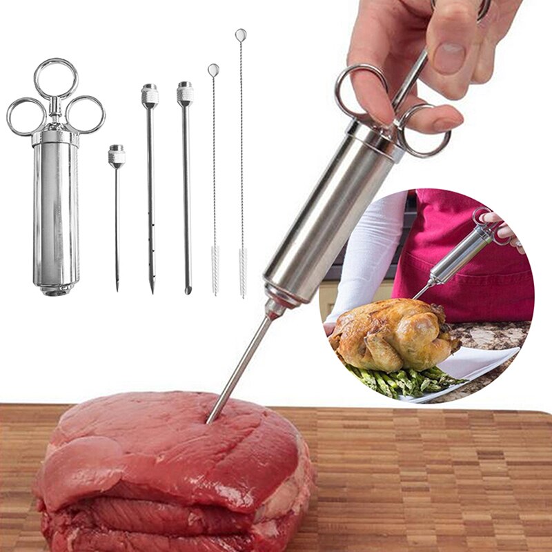 Kit de Injetor de Temperos Profissional Seringa em Aço Inox