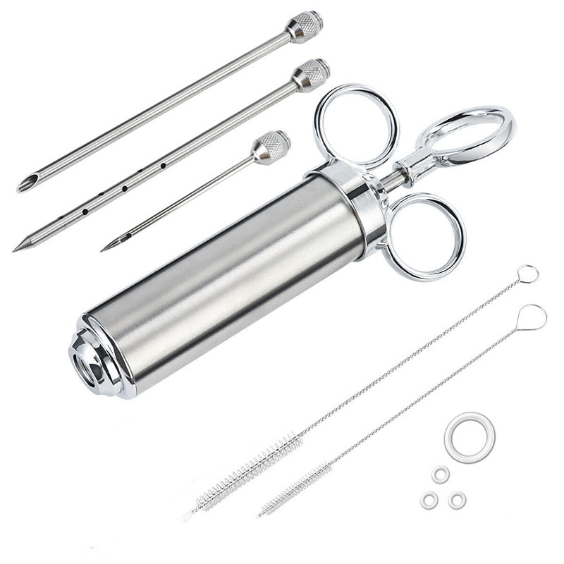 Kit de Injetor de Temperos Profissional Seringa em Aço Inox