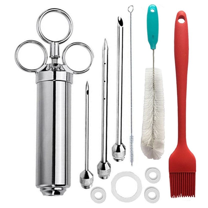 Kit de Injetor de Temperos Profissional Seringa em Aço Inox